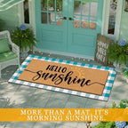 Tinideya 2 Pcs Large Hello Sunshine Layered Doormat Summer Front Door Mat - Image 5