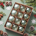 Seenelling 12 Pcs Christmas Glass Ball Ornaments 3.15 Inch, Sage Green by QianRuu