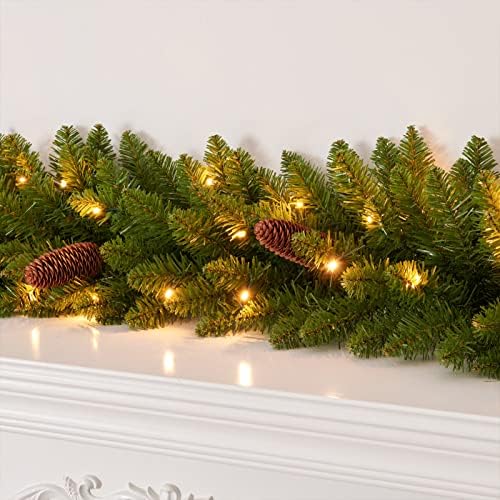 9 FT Christmas Garland Pre-lit 70 LED Lights Holiday Artificial Decor for Stairs Mantle Door Indoor Outdoor Garland with Battery Operated Timer - Image 2