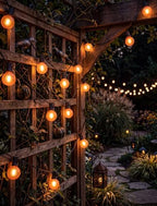 25Ft LED Outdoor Halloween Decorations Lights, 25 G40 Orange Globe Bulbs - Image 6
