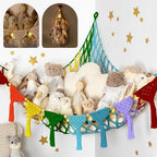 TIDYTEDS Macrame DreamLights Boho Animal Storage Net - Extra Large and Small Stuffed Animal Net or Hammock (Rainbow) by TIDYTEDS