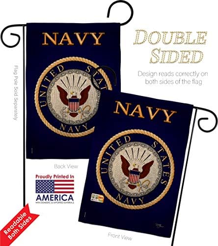 Navy Burlap Garden Flag - Pack Armed Forces USN Seabee United State American Military Veteran Retire Official Support Our Troops - House Banner Small Yard Gift Double-Sided Made In USA 13 X 18.5 - Image 3
