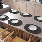 Oval Cotton Rope Placemat Set (7, Black) - Image 2