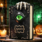 Halloween Spellbook Statue 8.6" LED Color Changing Resin Gothic Table Decor by USJOK