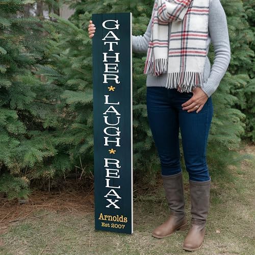 Personalized Welcome Sign for Front Door, Custom Welcome Sign for Porch Outdoor Welcome Home Decorations, 48"x8" PVC Sign (Design 12) - Image 6