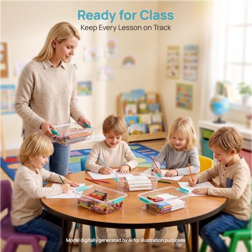 Vtopmart 4 Pack 3 Qt Clear Storage Bins with Lids for Building Blocks，Craft - Image 7