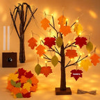 Briwooody 24'' Lighted Thanksgiving Gratitude Tree Kit, Brown Thanful Tree with 60 Leaves, Hemp Ropes & Pens, DIY Fall Decoration for Autumn Table Centerpiece Thanksgiving Gift (Battery Not Included) by Briwooody