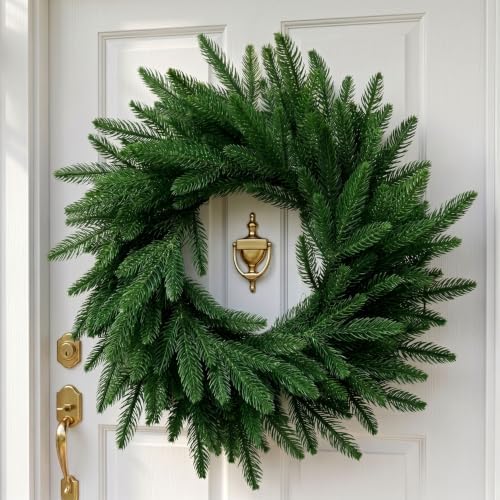 Christmas Decorations - 26 Inch Real Touch Pine Wreath for Front Door by Unknown