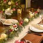 Valery Madelyn 6 Ft Christmas Garland with Lights for Mantle Red White - Image 3