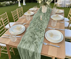 16 Pack Cheesecloth Table Runners 20" x 120", Boho Gauze Table Decor for Wedding, Bridal Shower, Birthday Party, Long Romantic Runner(Sage Green) - Image 6