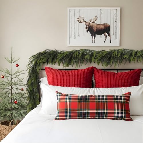N&T NIETING 9FT Christmas Norfolk Pine Garland Real Touch Pine Artificial Garlands Faux Greenery Garland Winter Christmas Garland for Table Mantle Fireplace Indoor Outdoor Xmas Decorations (6 Pcs) - Image 6