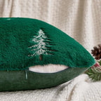 MIULEE Christmas Decorative Faux Fur Pillow Covers 20x20 Inch Green White - Image 6