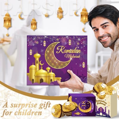 Ramadan Advent Calendar with Drawers, 30 Empty Boxes for 30 days, Eid Mubarak Coutdown Calendar Fillable Ramadan Gift, Islamic Art, Cardboard Number Storage Box, Ramadan Party Supplies - Purple - Image 5