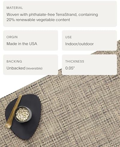 Chilewich Basketweave Placemats, Woven Round Placemats Set of 4 - Image 4