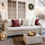 MIULEE Christmas Decorative Faux Fur Pillow Covers 20x20 Inch White Gold - Image 4