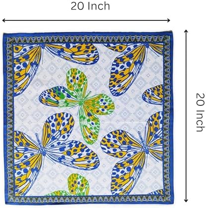 FINGERCRAFT Cloth Napkins Set of 12 Cotton Linen, 20x20 Inch, Butterfly - Image 6