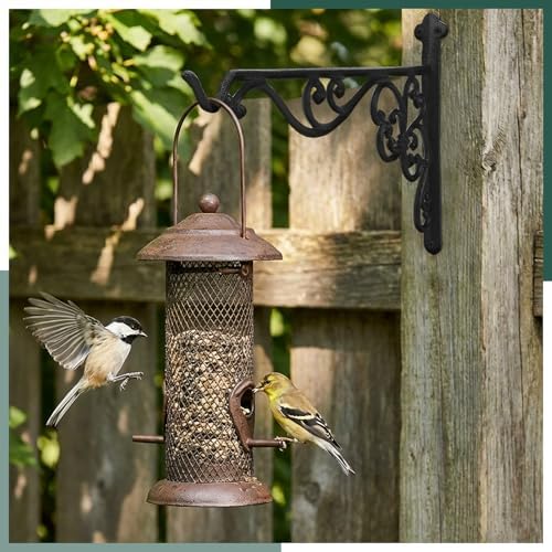 Landhoow 2 Pcs 15.6" Cast Iron Hanging Outdoor Wall Hanger, Black - Image 5