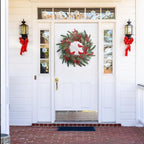 LOKEISNA Christmas Wreaths for Front Door - 22" Christmas Wreath with Cardinal, Handmade Door Wreath for Window, Xmas Winter Gift Home Décor - Image 6