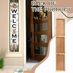 Easter Welcome Sign for Front Door, 47'' Tall Happy Easter Bunny Wooden Porch Sign for Patio, Rabbit Eggs Standing Vertical Door Signs Spring Rustic Yard Signs Seasonal Outdoor Signs for Garden - Image 6
