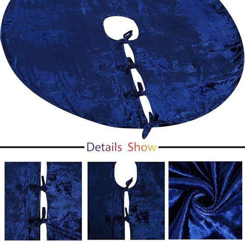 Sophia-Art Christmas Tree Skirt, Luxury Velvet Plush Skirt, Xmas Decoration Holiday Party Décor, Soft Velvet Home Décor Merry Christmas Party Christmas Tree Decorations (Royal Blue,14 Inch) - Image 4