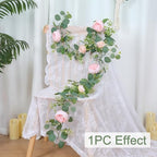 Artificial Eucalyptus Flower Garlands, Light Pink, 4PCS - Image 3