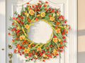 26" Spring Wreaths for Front Door Artificial Floral Wreath with Wildflowers Portulaca CHEAWRTZ Easter Summer Decorations for Indoor Outdoor Window Wall Farmhouse Home Front Porch Decor Red and Yellow by CHEAWRTZ