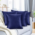 Nestl Throw Euro Pillow Covers, Cozy Velvet Decorative Pillow Covers 26x26 Inches, Soft Solid Couch Pillow Case for Sofa, Bed and Car, Set of 4 - Royal Blue by Nestl