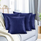 Nestl Throw Euro Pillow Covers, Cozy Velvet Decorative Pillow Covers 26x26 Inches, Soft Solid Couch Pillow Case for Sofa, Bed and Car, Set of 4 - Royal Blue by Nestl