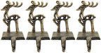4 Pieces Reindeer Christmas Stocking Holder Christmas Hooks Skid Mantel Hooks Hanger for Fireplace Free Standing Christmas Decorations by Medoore