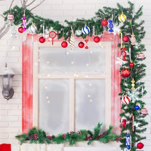 96 Pcs Christmas Tree Ornaments Colorful Candy Ball Ornament - Image 4