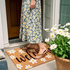 Hello Spring Coir Doormat, Welcome Daisy Doormat, Spring Front Door Mat, Housewarming Gift, Coir Coconut Husk Front, Seasonal Spring Daisy Floor Rug for Indoor Outdoor, 17x29 Inch (Daisy) - Image 2