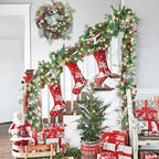 WANNA-CUL Pre-Lit 6ft Red White Christmas Garland with 30 LED Lights - Image 5