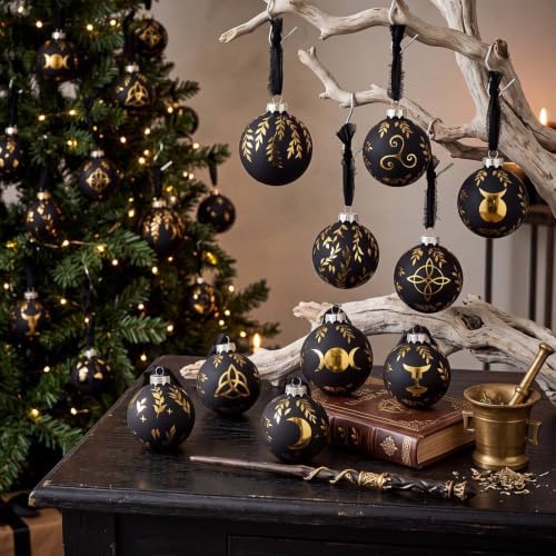 Thiccywoov 9 Pcs Glass Pagan Yule Ornament for Xmas Tree 3.15" Viking Decor - Image 4