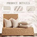 4 Pack 20x20 Inch Linen Pillow Covers Decorative Neutral Linen Throw Pillows Cases, Soft Rustic Cushions Boho Farmhouse Pillowcases for Bed Sofa Living Room Spring Decor(Beige) - Image 3