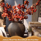 Wavwavw 6 Pcs Artificial Fall Rose Hip Stem 21" Faux Dried Berry Branch - Image 3