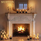 NUPTIO Hurricane Glass Candle Holder: Set of 2 Black Pillar Candle Holders with Glass Cylinder - Metal Pillars Candleholder for Halloween Thanksgiving Fireplace Living Room Decor (Pack of 2) - Image 3