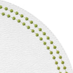Bodrum Pearls Round Embroidered Placemats Set of 4 – 15" Elegant Table Mats for Dining, Weddings & Special Occasions, Decorative, Wipe-Clean Vinyl Placemats, Antique White/Willow - Image 2