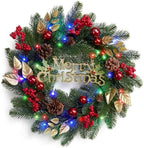Garvee 18 in Prelit Christmas Wreaths for Front Door, Battery Operated - Image 2