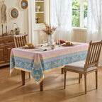 Vintage Floral Tablecloth Rectangle – Boho Farmhouse Printed Table Cloth with Blue Yellow Patchwork Design, Waterproof Table Cover for Dining Table, Outdoor Picnic & Summer Party, 60x84 - Image 5