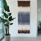 Macrame Wall Hanging Dip-Dye Wall Decor 15''W*39''L Boho Handmade Fiber Wall Art Decor for Nursery Bedroom Living Room - Image 2