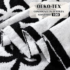 Buryeah Bow Knit Throw Blanket, Black and White, 50 x 60 Inch - Image 3
