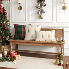 MIULEE Christmas Decorative Faux Fur Pillow Covers 20x20 Inch Beige Green - Image 5