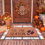 Drydiet 2 Pcs Football Layered Doormats Fall Football Coir Welcome Mat by Drydiet