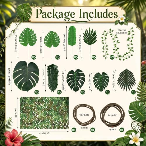 Jungle Party Decoration, 50 pcs Tropical Rainforest Classroom Decor - Image 2