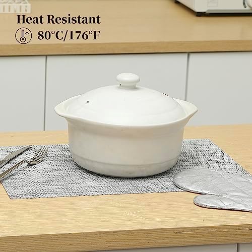 Leetaltree Linen Grey Placemats Set of 12 - Heat Resistant Non-Slip Place mats for Dining Table, Washable Durable PVC Vinyl Woven Table Mats（Linen Grey, 12） - Image 4