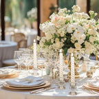 84 Pcs Clear Glass Candlestick Holders Taper Candle Holder Bulk 2.5 Inch Candle Stick Holder for Table Centerpiece Mantel Wedding Housewarming Gift Rustic Vintage Valentines Dinning Decoration (Clear) - Image 3