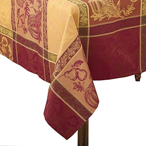 Orange Fall Colors Thanksgiving Holiday Jacquard Design Dinner Tablecloth, 72" Square by *****