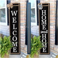 Surfapans Outdoor Welcome Sign for Front Porch 2 Sided 45"X9" Wood Black by Surfapans