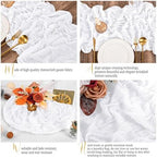 16 Pack White Table Runner 10FT Cheesecloth Table Runner Boho Gauze Table Runners Long Rustic Sheer Fabric Table Runners for Wedding Party Bridal Shower Farmhouse & Home Decor - Image 3