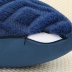 Pallene Fall Blue Faux Fur Throw Pillow Covers 24x24 Set of 2 - Image 3